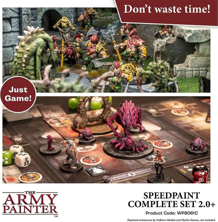 Actual product image The Army Painter Speedpaint Complete Set 2.0 (Pink, Red, Bronze, Silver, Blue, Brown, Black, Yellow, Gold, Violet, Substance: Liquid, Grey, Green, 1620 ml)