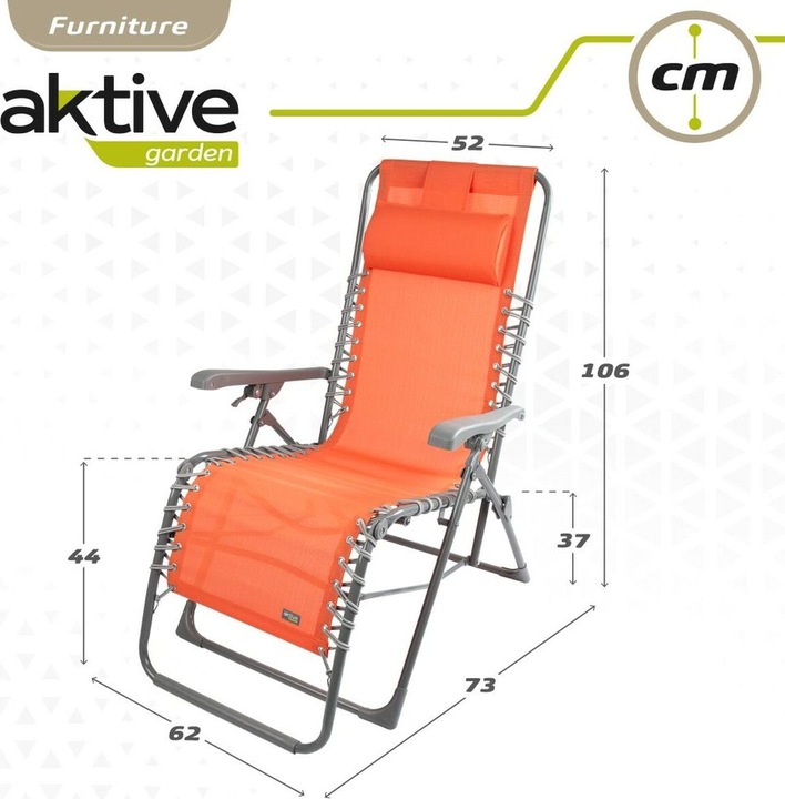 Produktbild Aktive Solseng Textilene Orange 160 x 76 x 52 cm (52 cm)