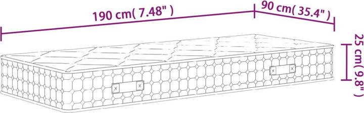 Produktbild vidaXL Taschenfederkern-Matratze (Schaumstoffkern, 90 x 200 cm)