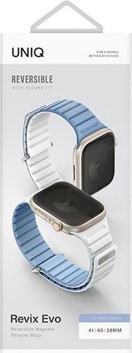 Produktbild Uniq pasek Revix Evo Apple Watch Series 1/2/3/4/5/6/7/8/9/SE/SE2 38/40/41mm Reversible Magnetic nieb (41 mm, 40 mm, 38 mm, Silikon, Edelstahl)