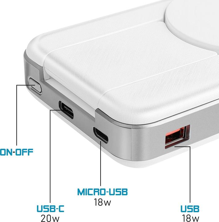 Actual product image Forever wireless power bank MATB-300 10000 mAh 3in1 white (10000 mAh, 15 W)