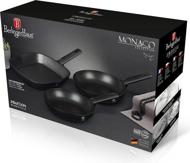 Actual product image BerlingerHaus Frying Pan Set Ø 20/24/28cm Monaco Collection (Pan set + pot set, Aluminium, 28 x 4.50 cm)