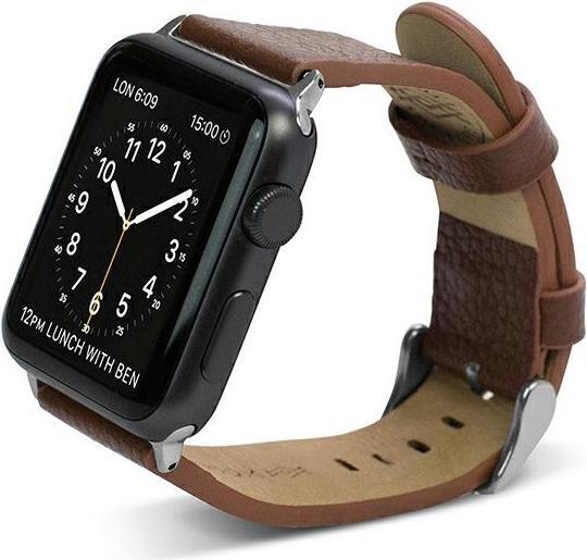 Actual product image X-Doria Apple leather strap, brown, 42 mm smartwatch (42 mm, Genuine leather)