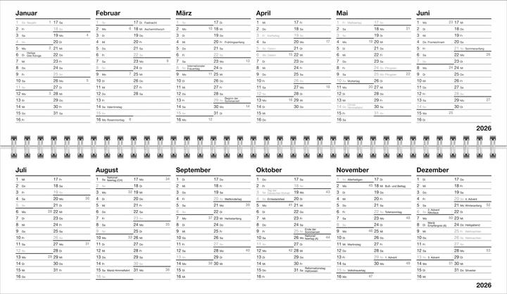 Produktbild Black&White Wochenquerplaner 2026