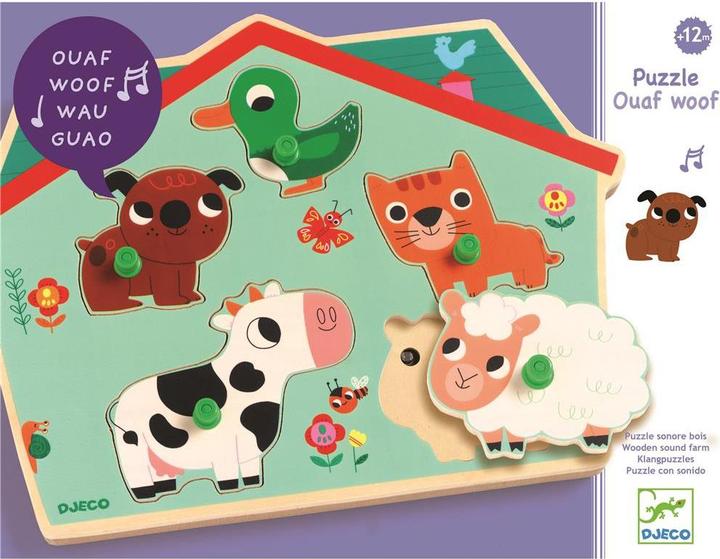 Produktbild Djeco Soundpuzzle Ouaf woof (6 Teile)