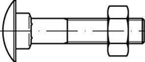 Produktbild Flachrundschraube DIN 603 m.Vierkantansatz/6-kantmutter M 16 x 280 Mu Stahl 4.6 galvanisch verzinkt (25 Schrauben pro Stück)