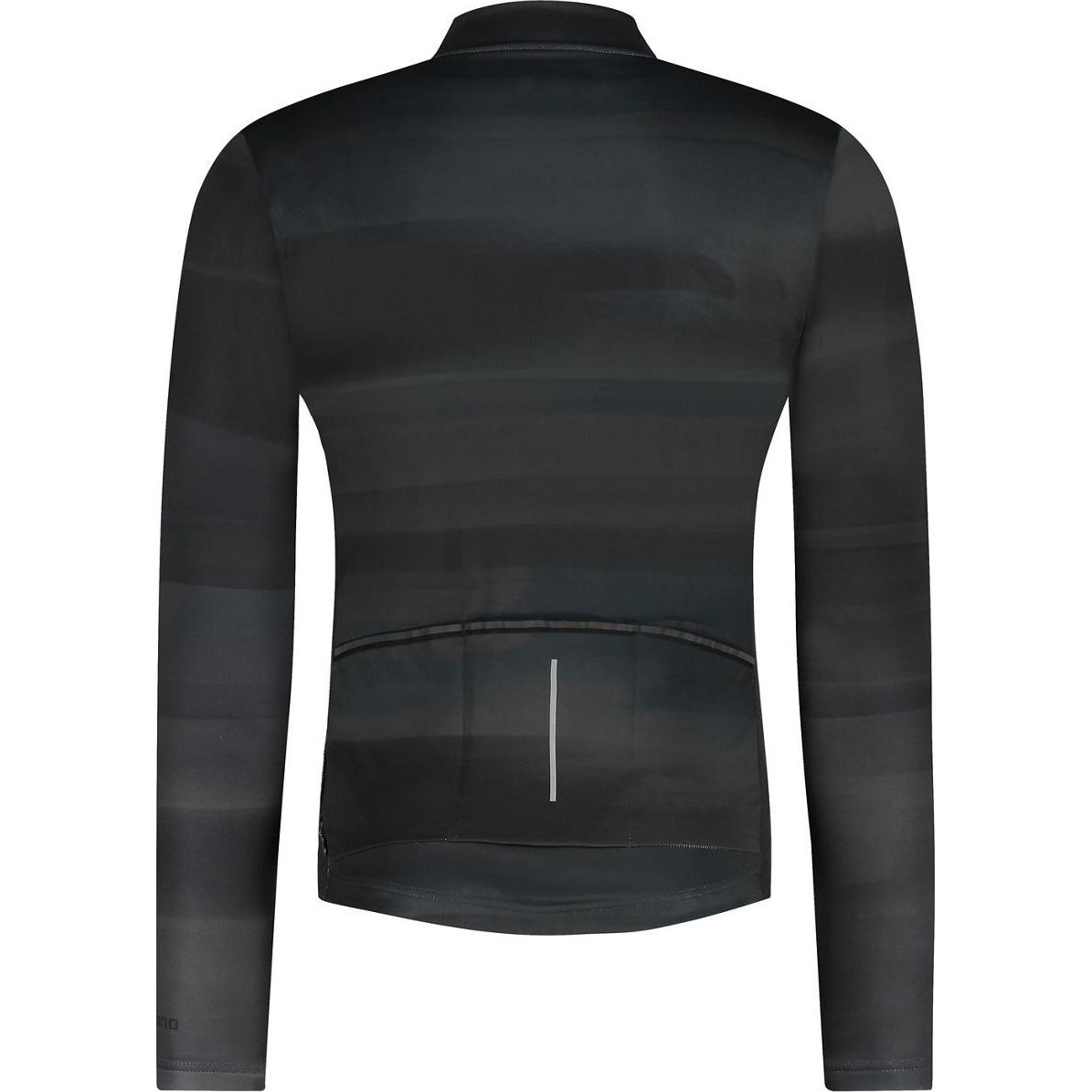 Thumbnail - Shimano, Velotrikot, VERTEX LONG SLEEVE JERSEY Printed BLACK/GRAY LINE L (L), Schwarz, L