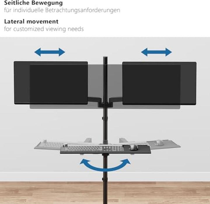 Produktbild myWall My Wall Mobiler Sitz-/Steh-PC-Arbeitsplatz (Boden, 31.89", 9 kg)