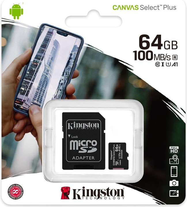Immagine prodotto Kingston Tela Select Plus (64 GB, microSDXC, U1, UHS-I)