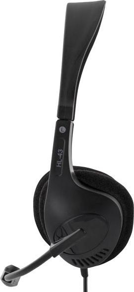 Actual product image Deltaco HL-43 headphones/headset Wired Head-band Office/Call centre Black (Cable)