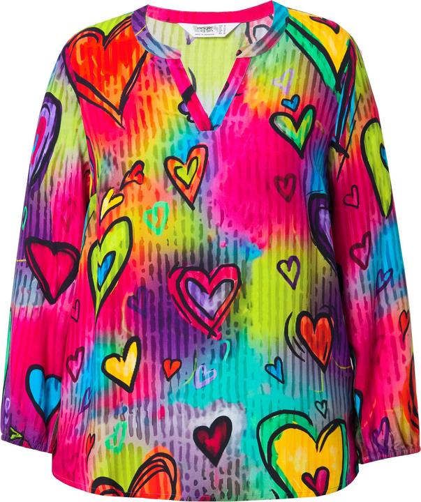 Immagine prodotto Angel of Style Bluse, bequeme Passform, buntes Herzmuster (56)