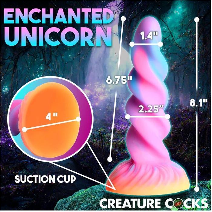 Actual product image Creature Cocks Moon Rider - Glow-in-the-Dark Unicorn Dildo
