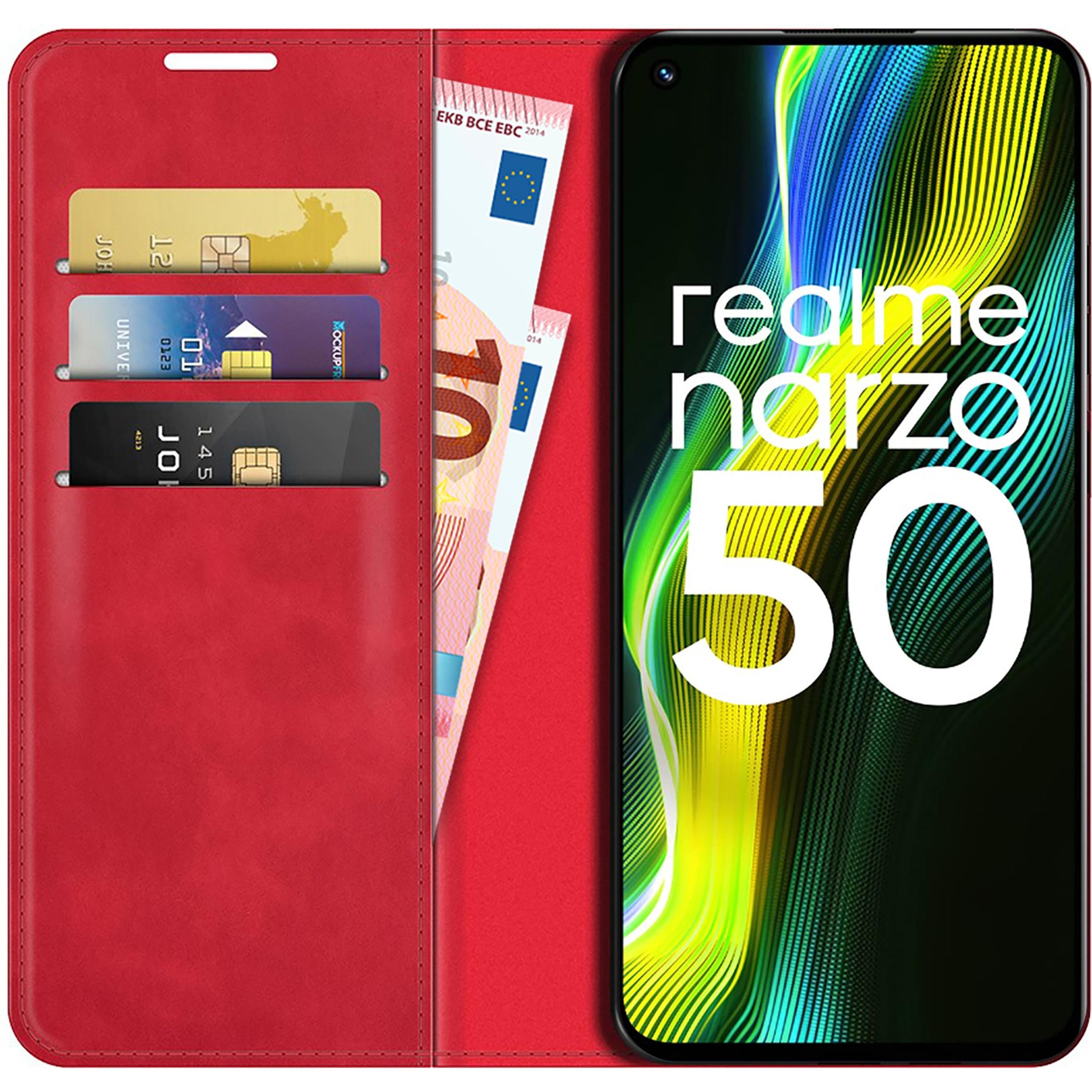 Thumbnail - Cazy Book Case Kompatibel mit Realme Narzo 50 - Hülle klappbar Magnetisch Kunstleder - (Realme Narzo 50), Smartphone Hül...