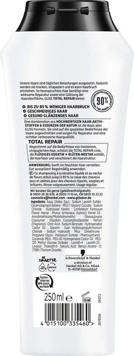 Produktbild Schwarzkopf 8xKur Shampoo 250ml Total Repair (250 ml, Flüssiges Shampoo)