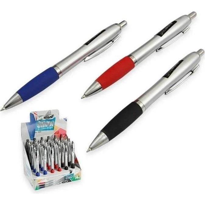 Interdruk, Penne, Silberner Kugelschreiber (24 Stück) (Argento, 24 x)