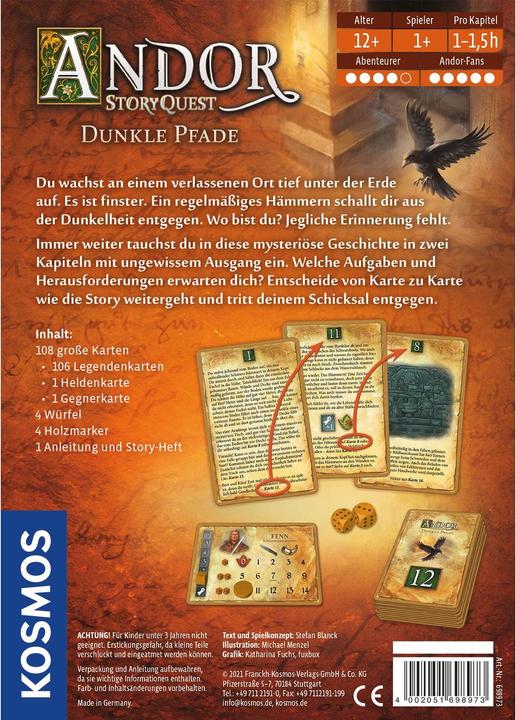 Actual product image Kosmos FKS698973 - Andor: StoryQuest - Dunkle Pfade, card game, for 1+ players, ages 12+ (DE edition) (German)