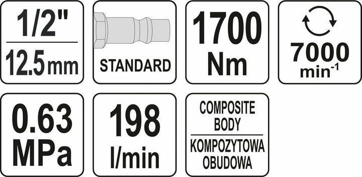 Produktbild Yato PNEUMATIC IMPACT NUT 1700 Nm 1/2 "09544 (Schlagschrauber)