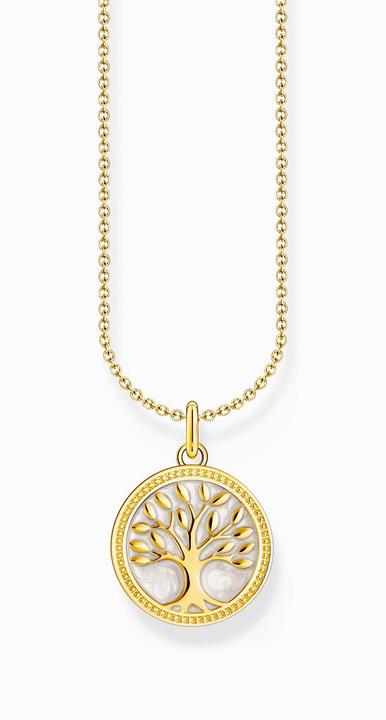Immagine prodotto Thomas Sabo Catena placcata in oro con ciondolo a forma di albero dell'amore e smalto bianco (Argento 925, Smalto, 38 - 45 cm)