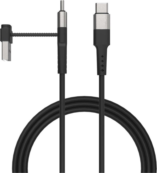 Productafbeelding Qualo cable 2in1 USB-C - USB-C + USB-A 1.2m 3A black QKN-2in1-CCA-01 (1.20 m, 60 W)