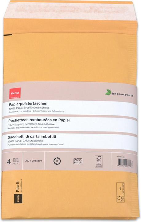 Produktbild Elco Versandtasche Zero Plastic 200 x 275 mm, 4 Stück (4 Stk.)