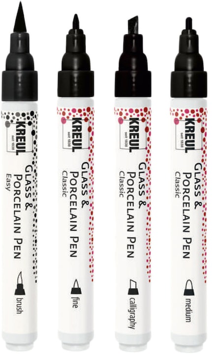 Immagine prodotto Kreul Penna in vetro e porcellana (Nero, 4 mm, 4 x)
