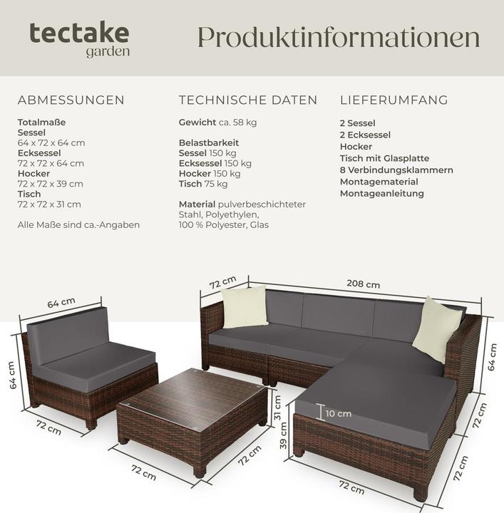 Actual product image tectake Rattan lounge