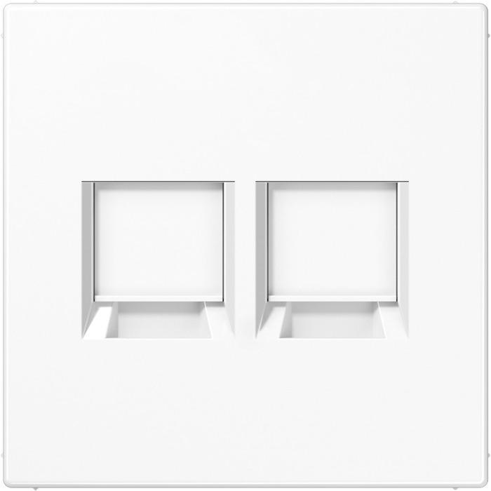 JUNG, Zubehör Schalterprogramm, Tragring Mod-Jack 2f LS aws glz Klemmbef LS1969-25WEWW