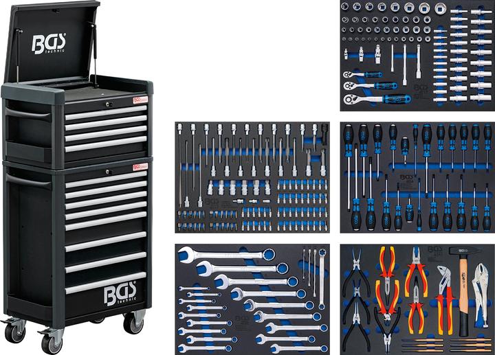 Produktbild BGS Werkstattwagen Profi Standard Maxi 12 Schubladen mit 263 Werkzeugen (263 x)