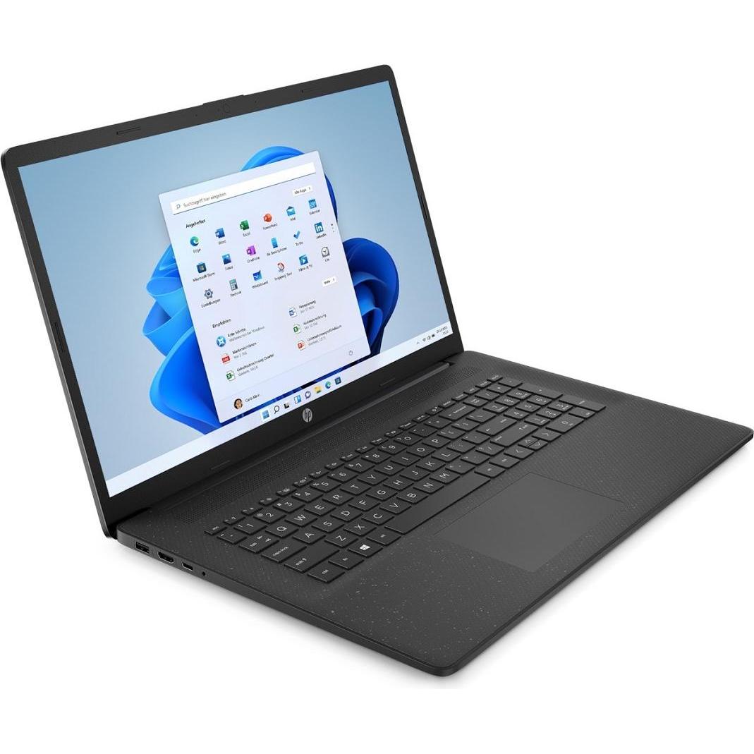HP 17-cn3132ng (17.28", 512 GB, 8 GB, DE, Intel Core i3-N305), Notebook, Schwarz