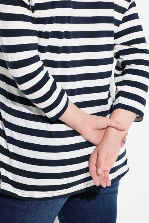 Produktbild Ulla Popken Shirt, Ringel, Oversized, Rundhals, Langarm (62)