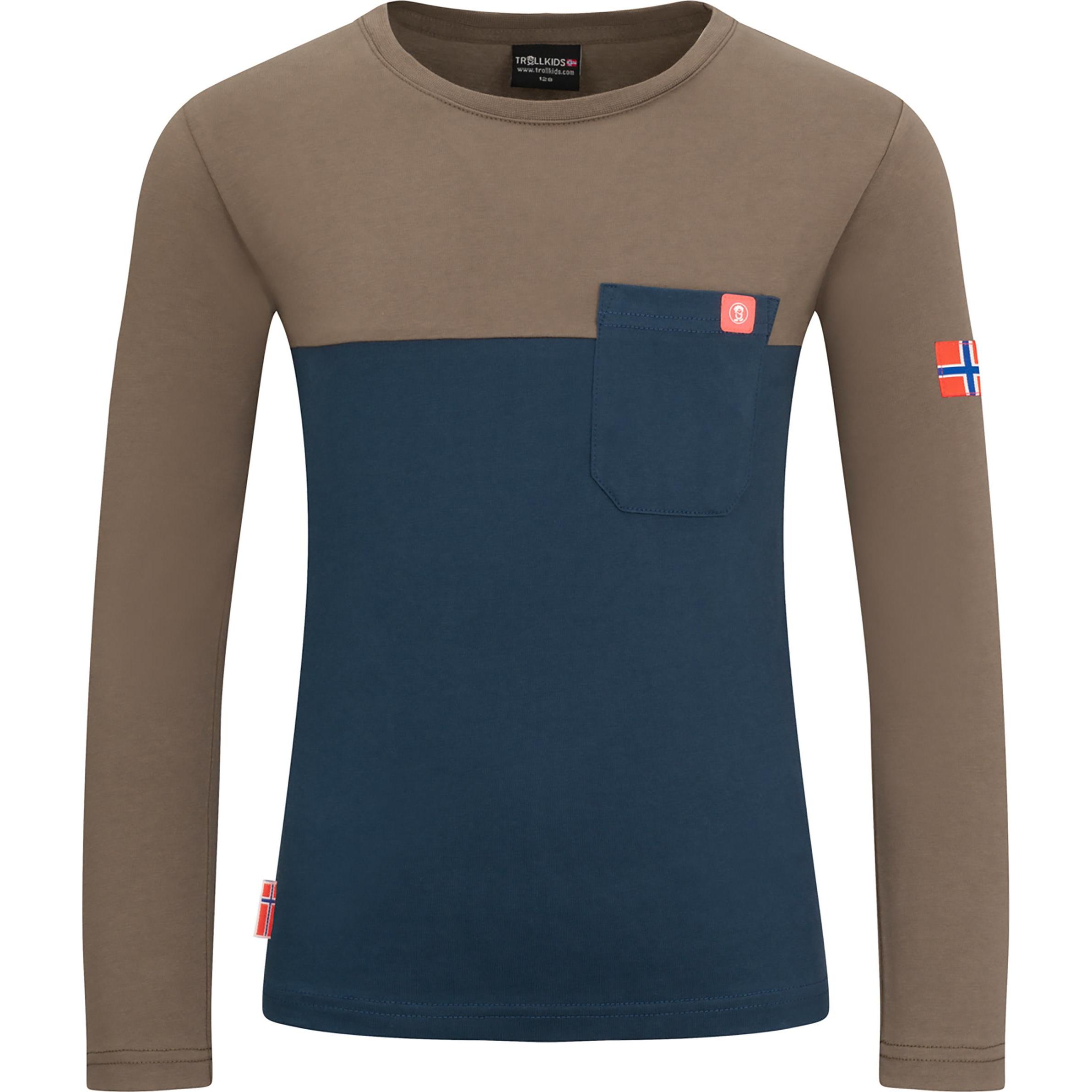 Trollkids, Unisex, Shirt, Kid's Bergen Longsleeve, Braun, (98)