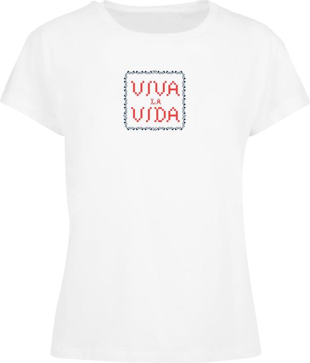 Actual product image Merchcode Ladies Frida Kahlo - Pixels viva la vida Box Tee - 118575 (XXL)