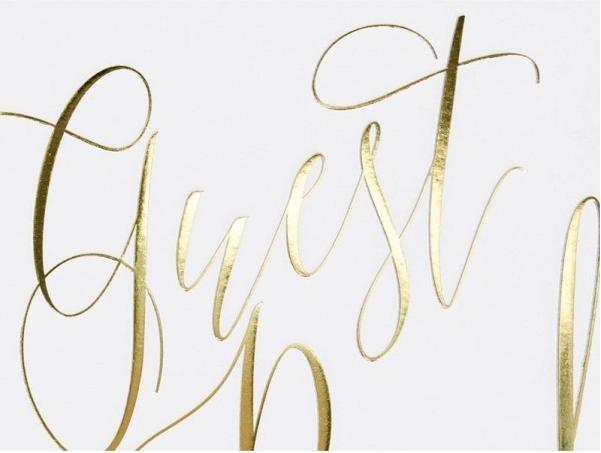 Actual product image Partydeco Guest Book Guest Book 20 x 24.5 cm, White/Gold (20 x 24.5 cm)