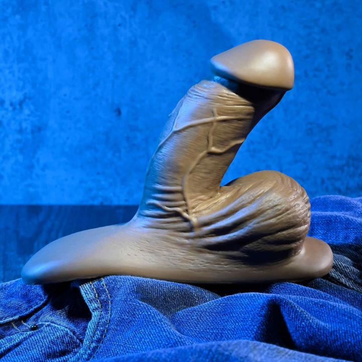 Actual product image Gender X 10.16 cm Silicone Packer Dark Brown