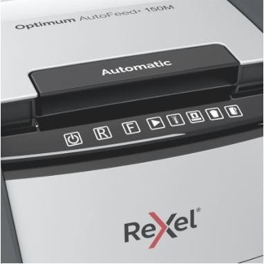 Immagine prodotto Rexel Distruggitrice Optimum AutoFeed+ 150M Micro cut 2 x 15 mm 44 l Numero di fogli (max.): 150 Sicura (Microtaglio)