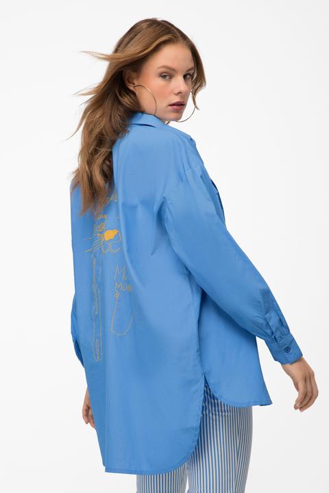 Produktbild Laurasøn Hemdbluse, Hemdkragen, gerundeter Saum, Langarm (M)