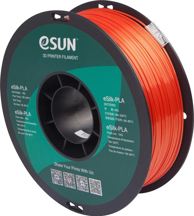 eSUN EPLA-SILK 1,75mm JACINTH 1kg 3D FILAMENT (PLA, 1.75 mm, 1000 g, Rood)