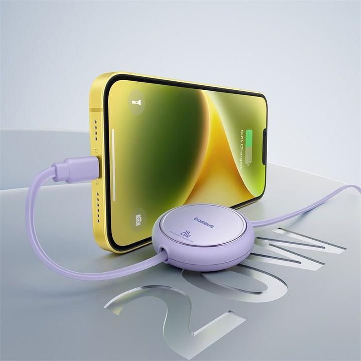 Produktbild Baseus Free2Pull retractable USB-C / Lightning cable 20W 1m - purple (1 m, 20 W)