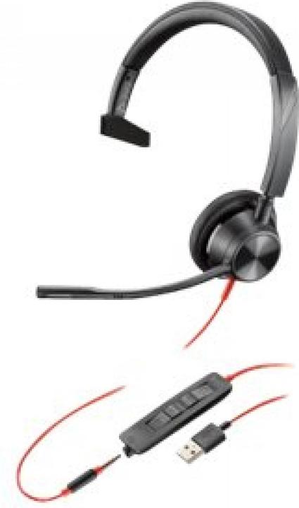 Actual product image Poly Headset Blackwire 3315 MS USB-A, jack, black (Cable, USB-A)