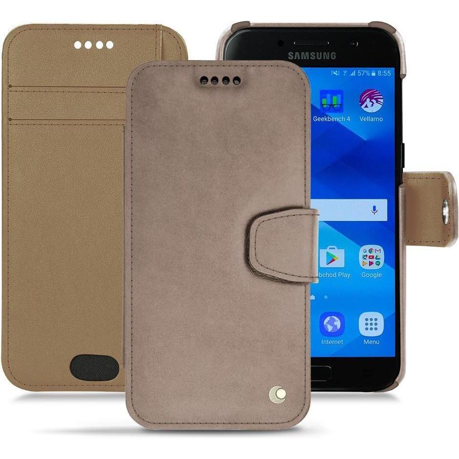 Noreve Lederschutzhülle Wallet (Samsung Galaxy A3 (2017)), Smartphone Hülle, Beige