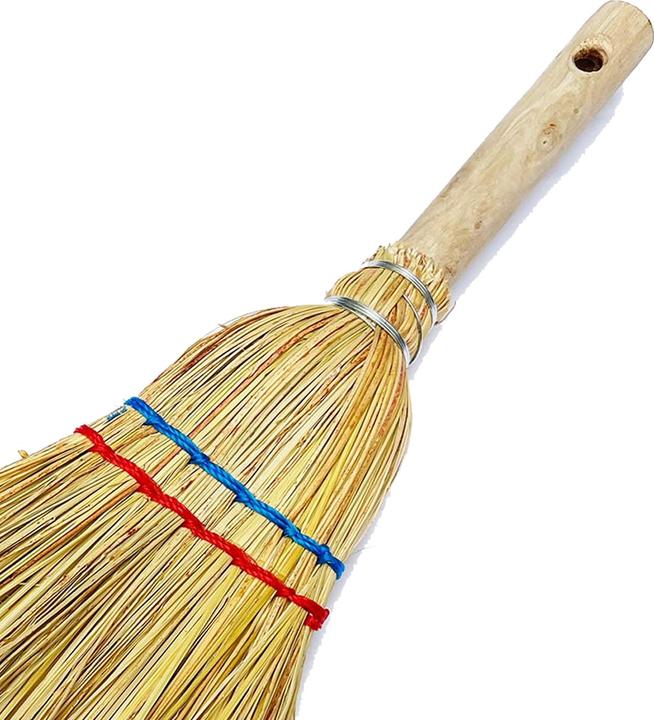 Produktbild Mojawo Strohbesen Kehrbesen Handfeger Zimmerbesen Hexenbesen L39xB14cm
