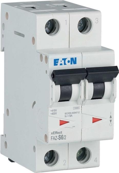 Actual product image Eaton Automatic circuit breaker 2-pole 6A