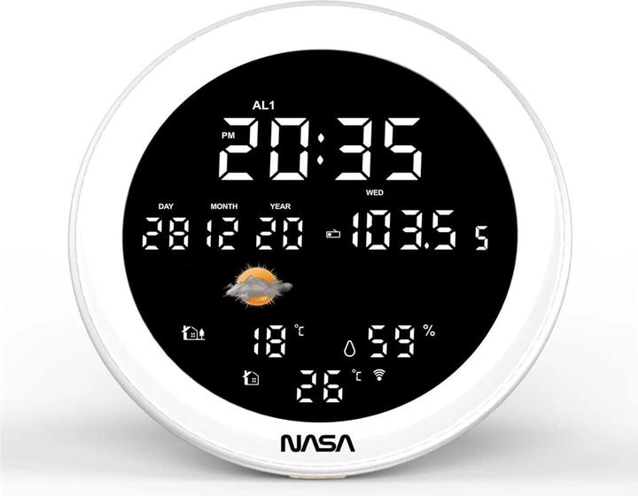 Nasa WSP1700 wood Weather Station/Speaker BT Ship