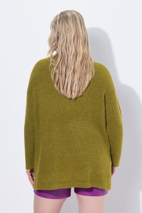 Immagine prodotto Ulla Popken Maglione dolcevita dal taglio oversize in maglia a costine con maniche lunghe (50, 52)