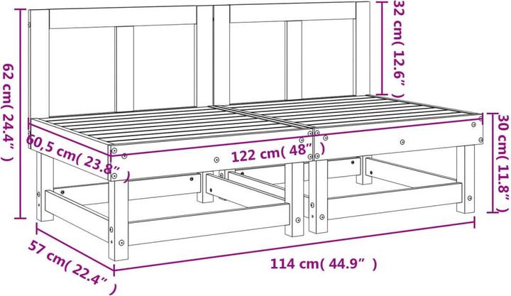 Produktbild VidaXL 3-tlg. Garten-Lounge-Set Weiss Massivholz Kiefer,Farbe