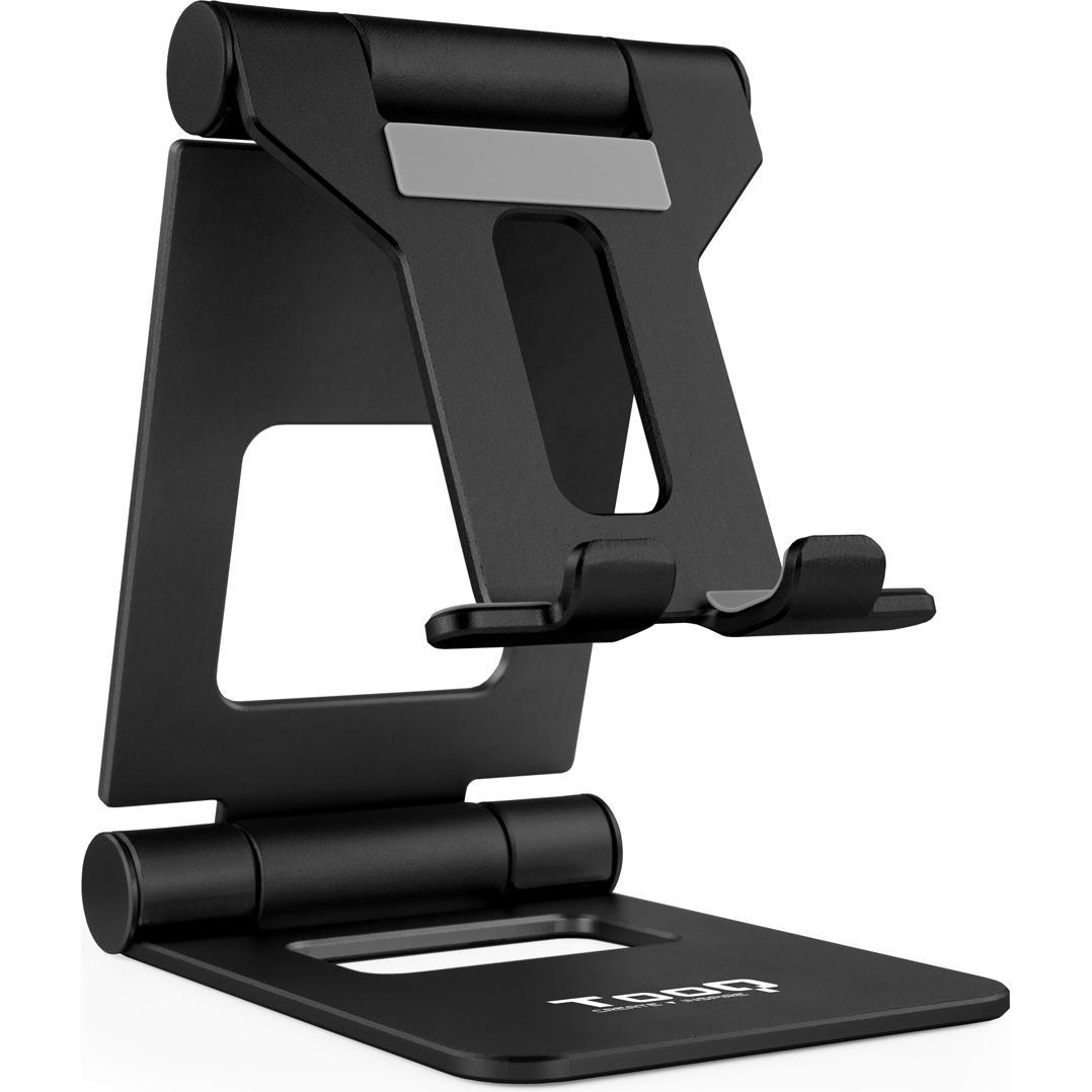 Tooq Technology Soporte Sobremesa Para Telefono/Tablet Plegable Slim Negro, Supporto per tablet, Nero
