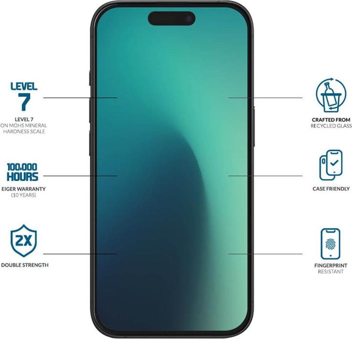 Produktbild Eiger Mountain Glass Clear (1 Stk., Apple iPhone 16 Pro, Apple iPhone 17, Apple iPhone 17 Pro)