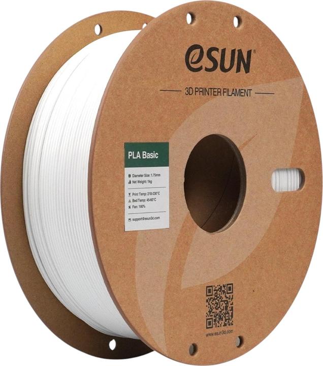 eSUN PLA BASIC 1,75mm WHITE 1kg (PLA, 1.75 mm, 1000 g, Blanc)