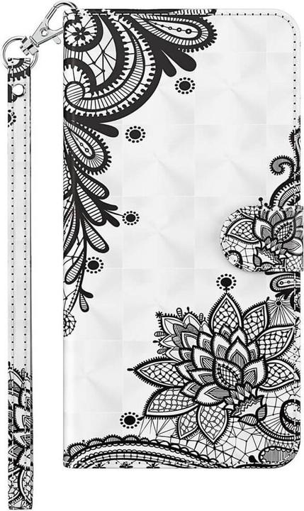 Produktbild Cover-Discount iPhone 14 Pro - Etui Glitzer Effekt Blumen weiss (Apple iPhone 14 Pro)
