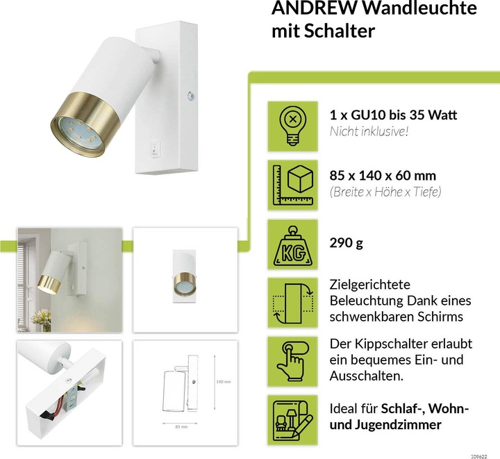 Produktbild Licht-Erlebnisse Spot Strahler Andrew (GU10)